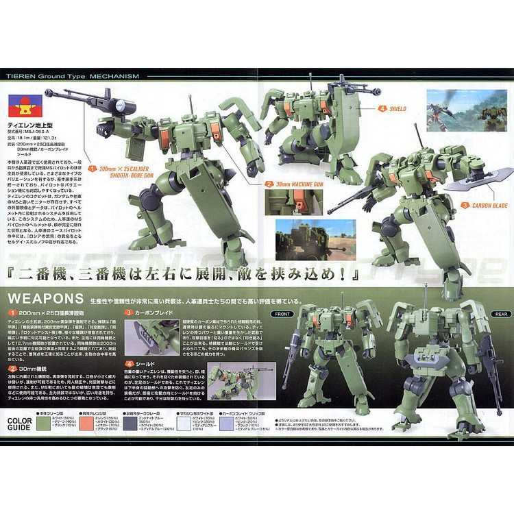 Bộ đồ chơi lắp ráp mô hình gundam TIEREN GROUND TYPE