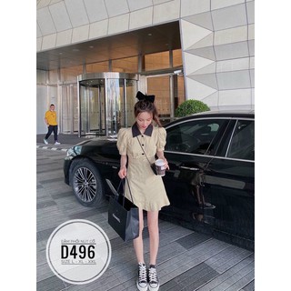 Bigsize Đầm phối nút cổ D496