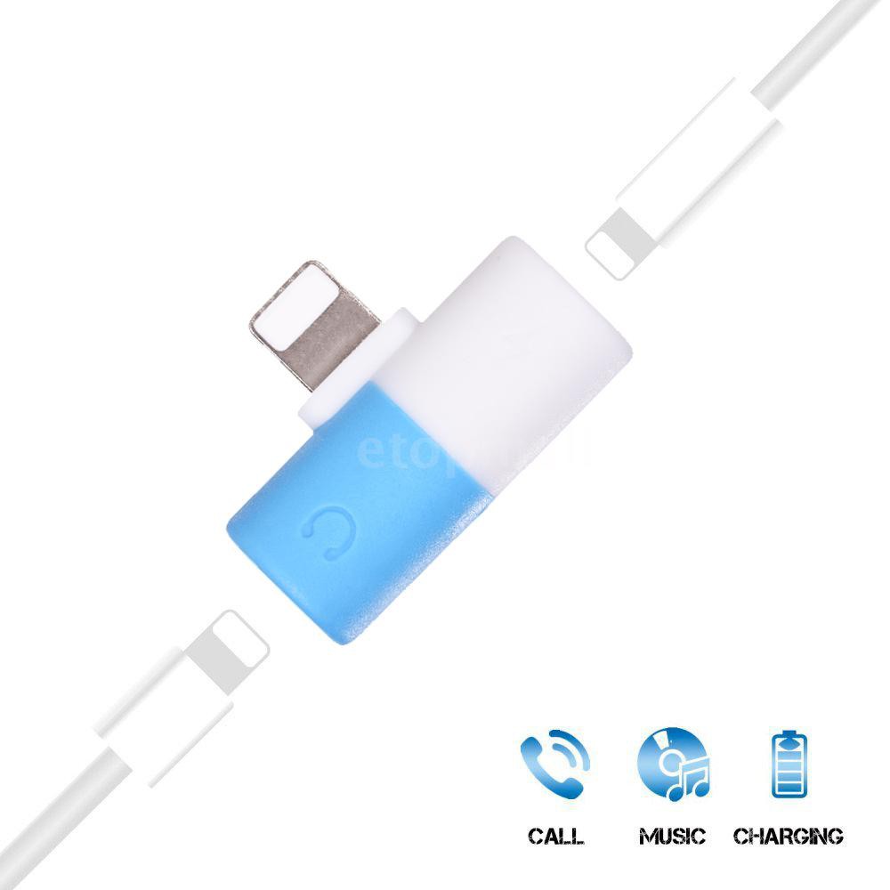 Đầu Chia Cổng Lightning 2 Trong 1 3.5mm Cho Iphone X 8 7 Ipod Ipad Ios