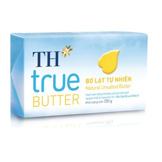 Bơ lạt tự nhiên TH True Milk 200gr hoàn toàn bằng chất béo của sữa tươi sạch nguyên chất