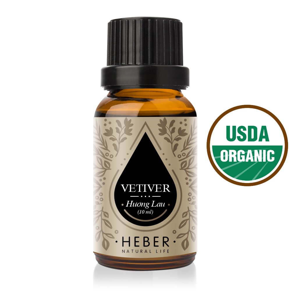 Tinh Dầu Hương Lau Heber Natural Life- Vetiver, Cao Cấp Nhập Khẩu, Thiên Nhiên Nguyên Chất, Chai 10ml/30m/50ml