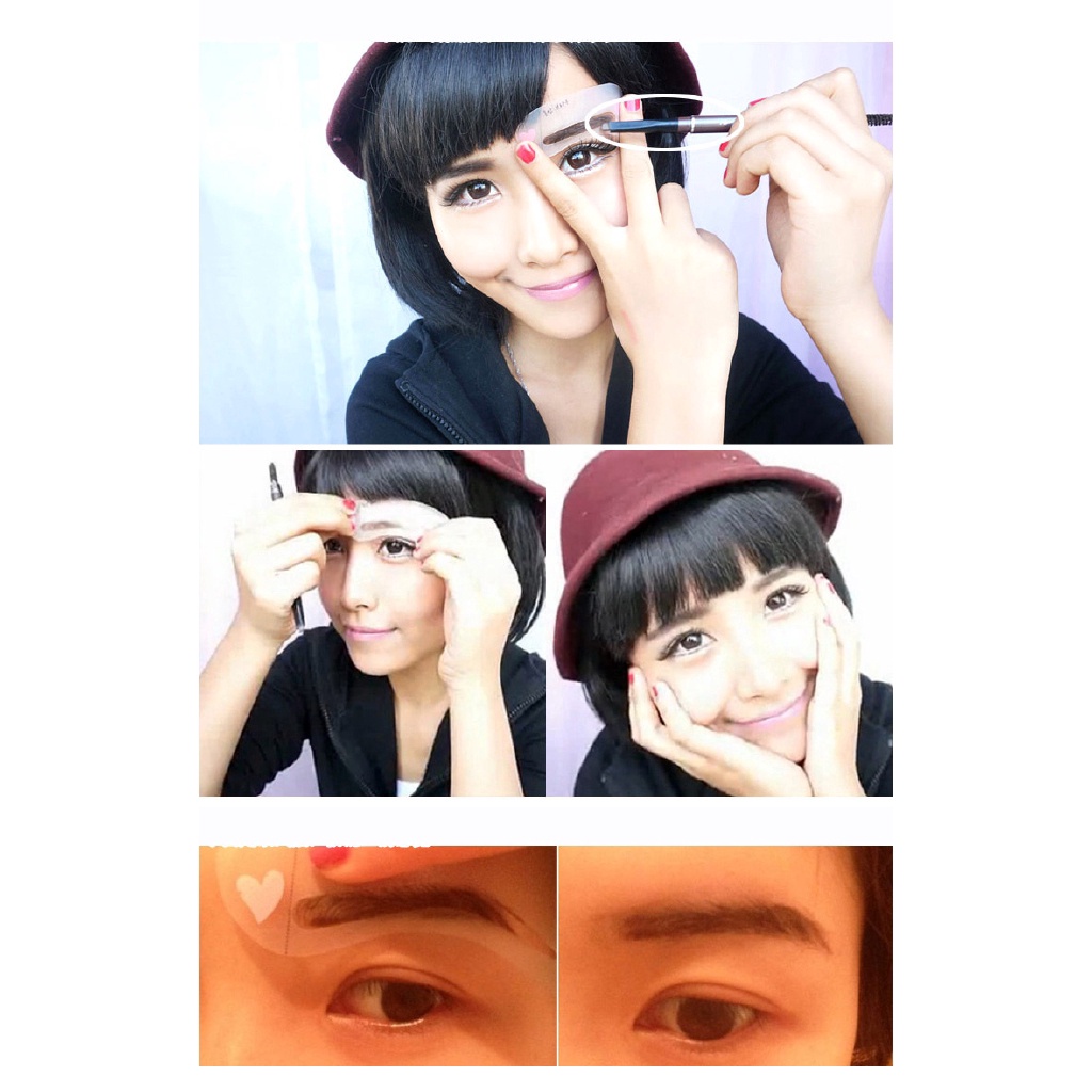 Bộ 3 Thẻ Khuôn Vẽ Lông Mày Đơn Giản Phù Hợp Cho Người Mới Bắt Đầu