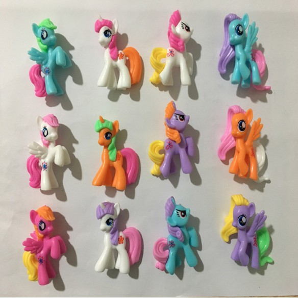 Set 12 ngựa Pony Bé Nhỏ, My Little Pony, Combo ngựa đặc kiện trang trí bánh kem, đồ trang trí