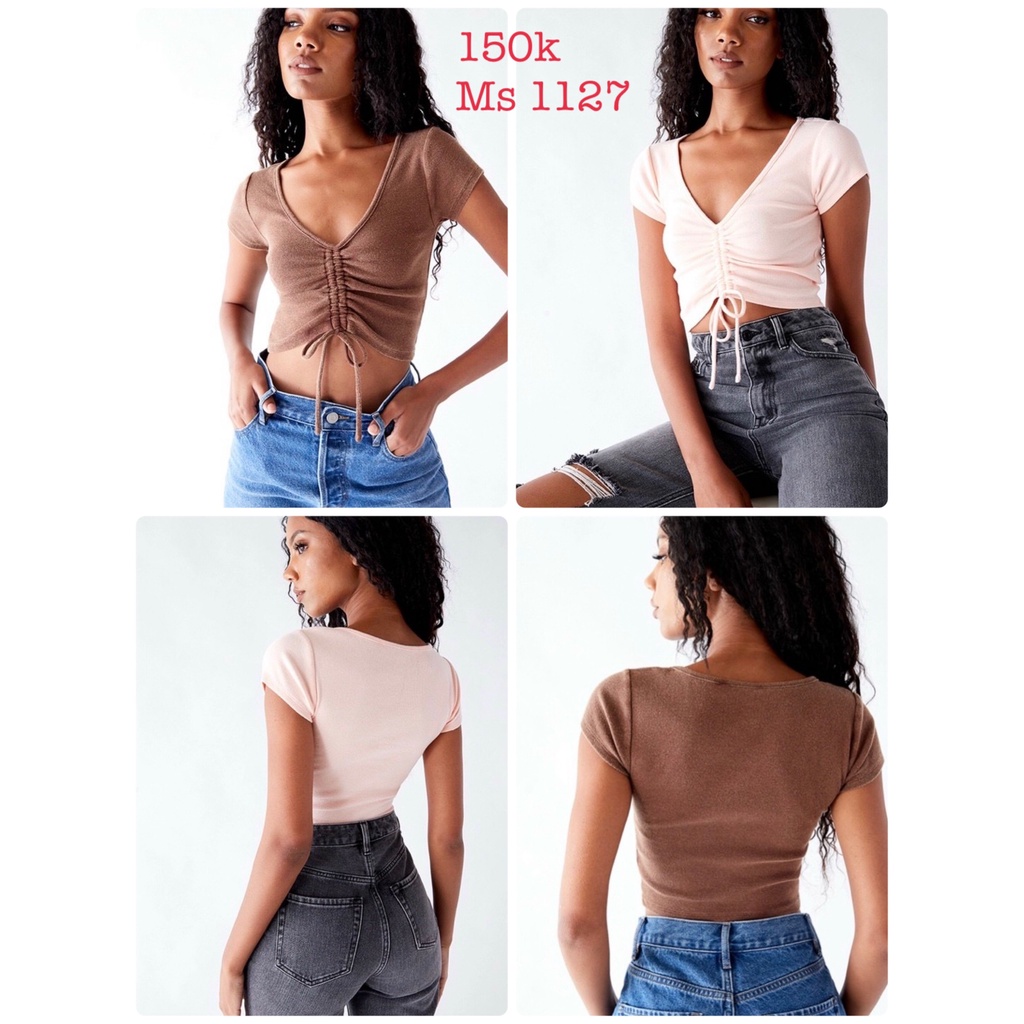 Áo croptop rút dây tạo kiểu