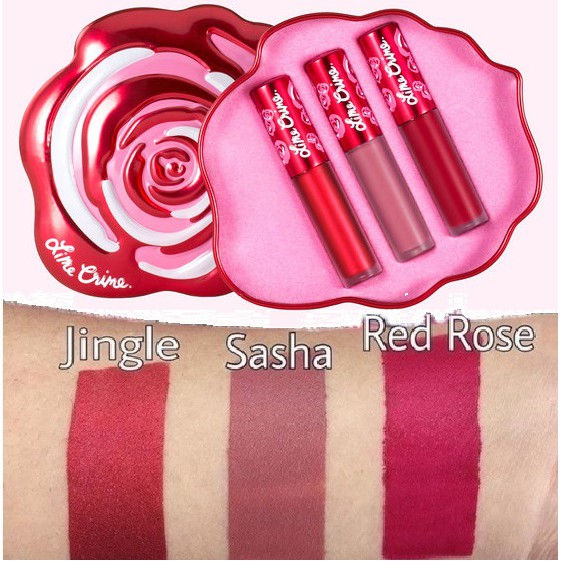 Set son LIME CRIME kem lì Red Rose Velve-tin (Holiday Edition) 3 cây