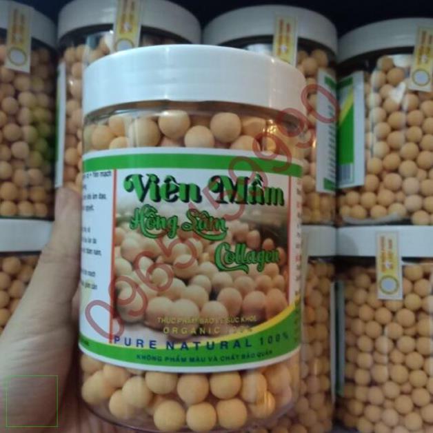 Giá buôn 1 kg 2 hộp Viên mầm Hồng sâm Collagen tăng kích thước vòng 1, đẹp da.