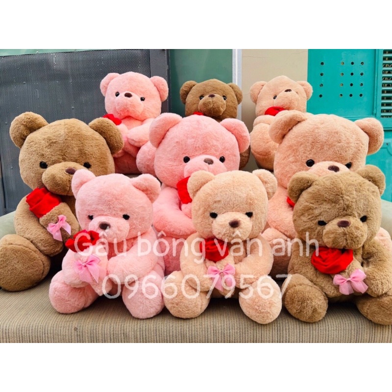 Gấu Bông Teddy Ngồi Ôm Hoa, Teddy Cầm Hoa, Lông siêu mềm mịn mướt. Xưởng sỉ Gấu Bông mua lẻ giá sỉ
