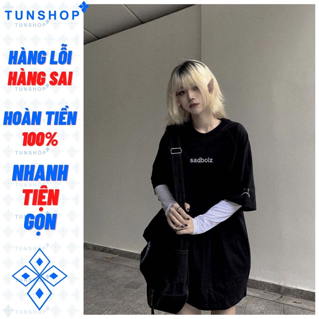 Áo Thun Sad Boiz Signature Hình Thêu Mặt Buồn Nam Nữ Sadboiz Full Tag TUN SHOP