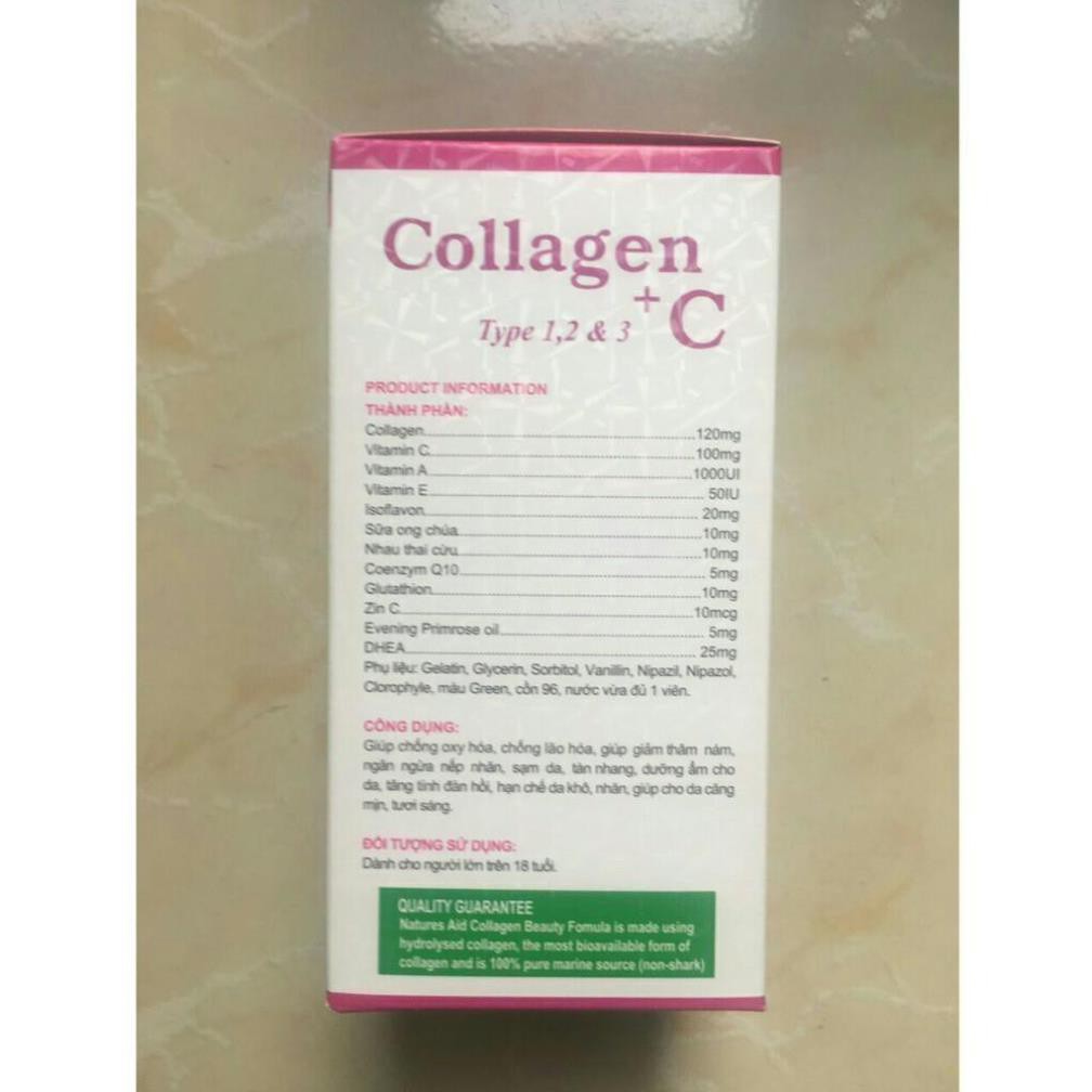 Collagen + C ĐẸP DA, SÁNG DA, LÀM MỊN DA,  MỜ THÂM, CHỐNG LÃO HÓA da HỘP 60 VIÊN | BigBuy360 - bigbuy360.vn
