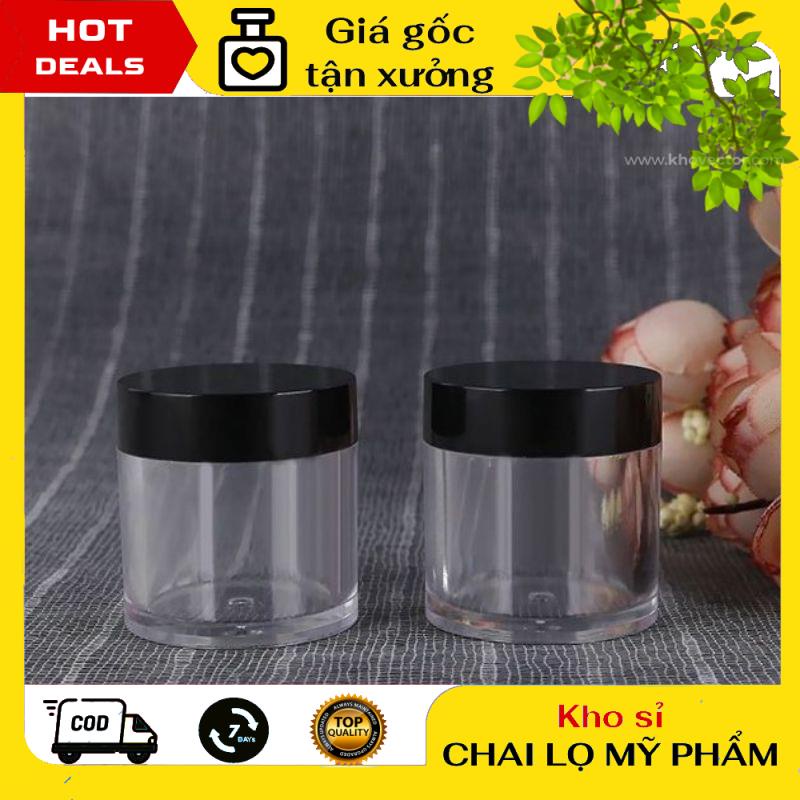 Hủ Đựng Kem ❤ Hủ nhựa trong 10g thân cao nắp đen / hủ chiết mỹ phẩm / chai lọ chiết mỹ phẩm , phụ kiện du lịch