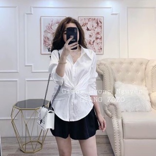 Áo sơ mi xoắn eo