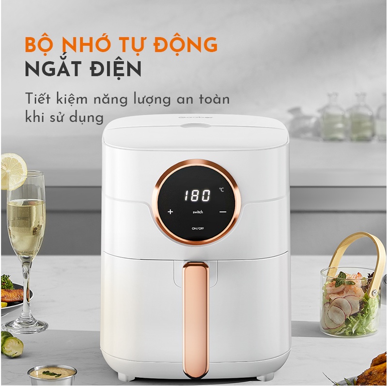 Nồi chiên không dầu GAABOR GA-E45A02 dung tích 4.5L - Thép không gỉ - Giá rẻ - Hàng chính hãng