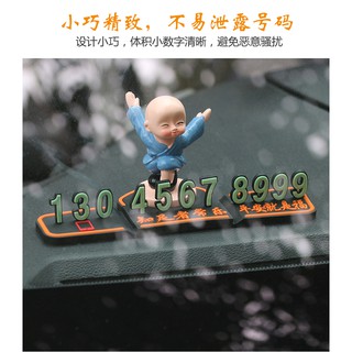 Tượng chú tiểu ngộ nghĩnh + bảng số điện thoại đặt taplo ô tô