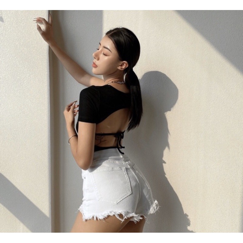 Bodysuit hở lưng cột dây đen/ trắng | BigBuy360 - bigbuy360.vn