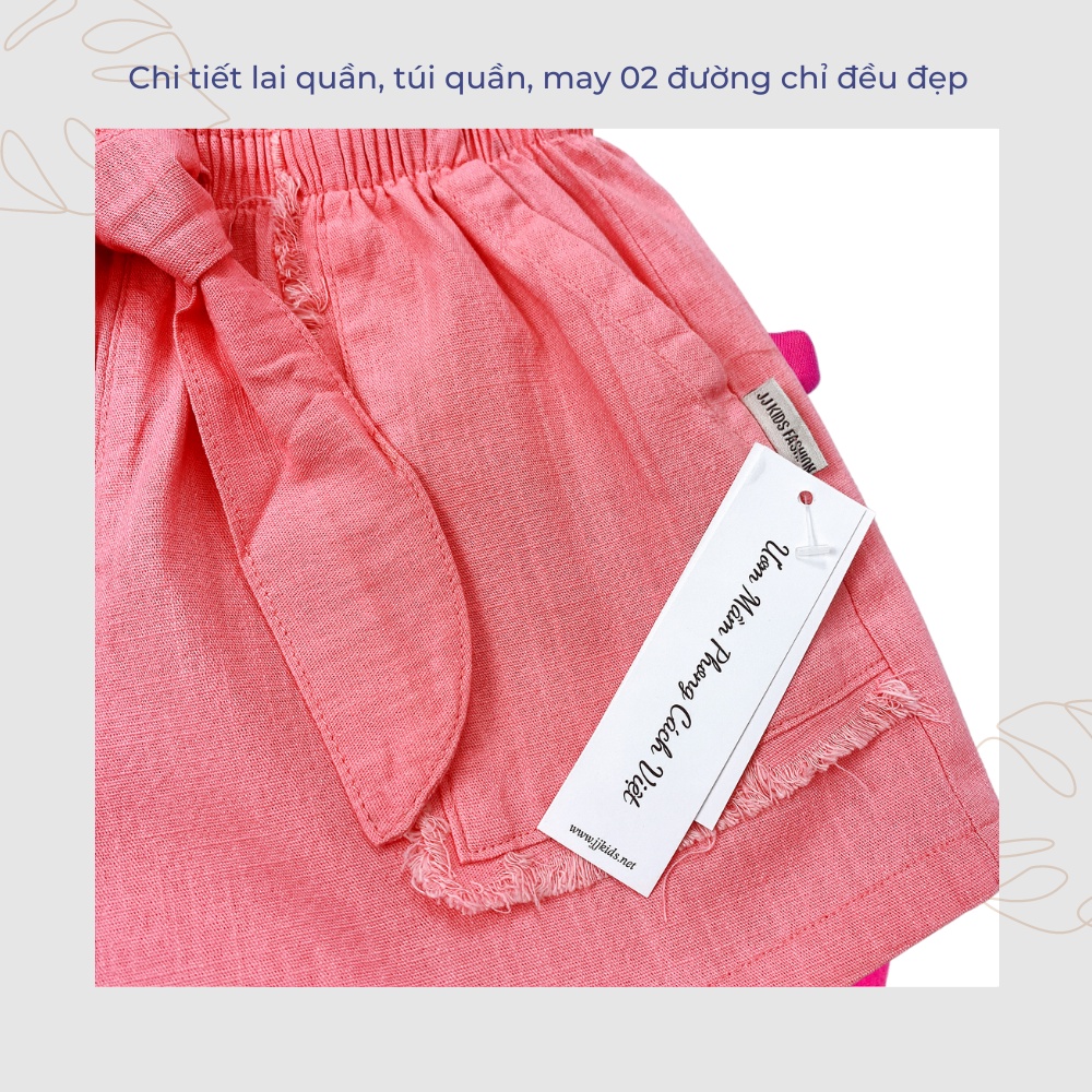 Quần short bé gái kaki thời trang, năng động thoải mái full size - JJ Kids