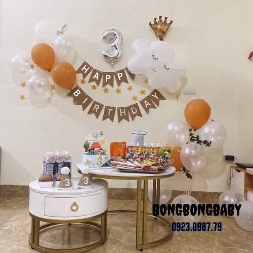 Set trang trí sinh nhật theo phong cách Hàn - Giá đặc biệt - Tặng kèm bơm keo dán bóng