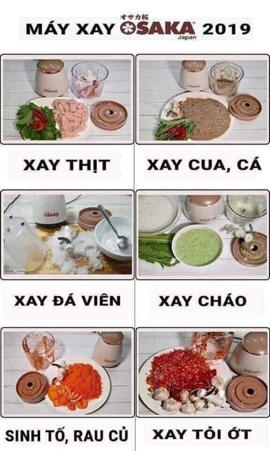 Máy xay đa năng OSAKA JAPAN xay thị xay cá xay các loại ( HÀNG CHÍNH HÃNG)