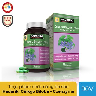 Hadariki Ginkgo Biloba 120mg With Coenzyme Q10 hỗ trợ trí não, cải thiện tuần hoàn máu não (Chai 90 viên)