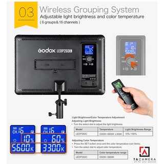 Đèn LED Godox P260C Tặng Adapter