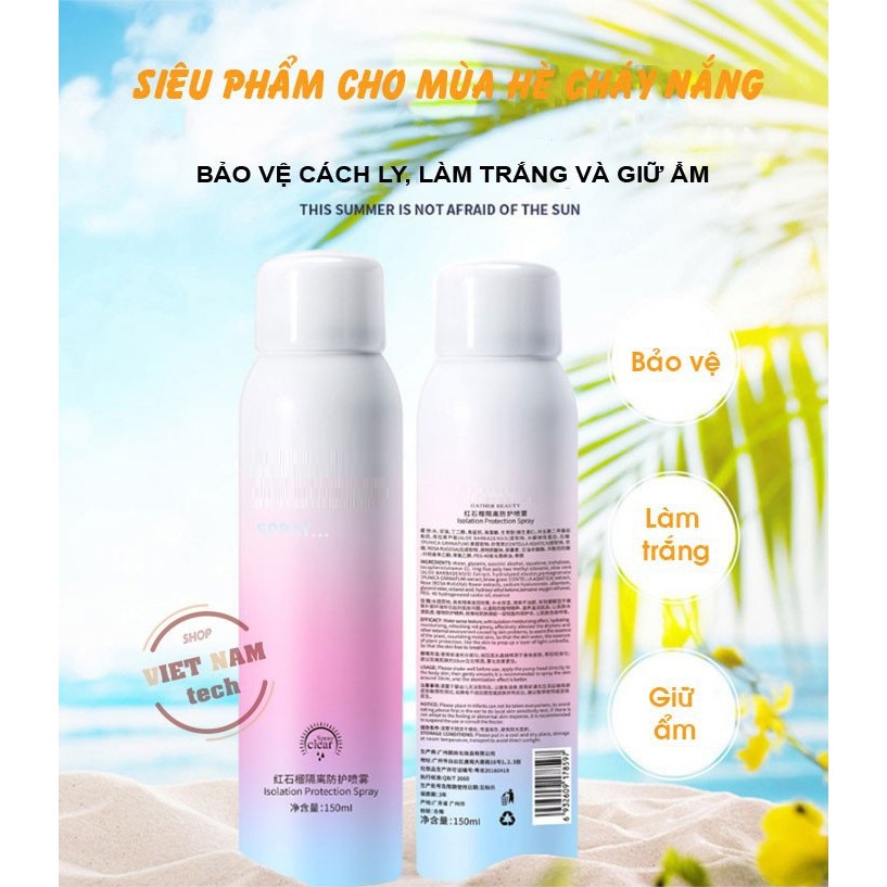 Xịt Chống Nắng Trắng da 150ml Nội Địa Trung [Sẵn SLL]