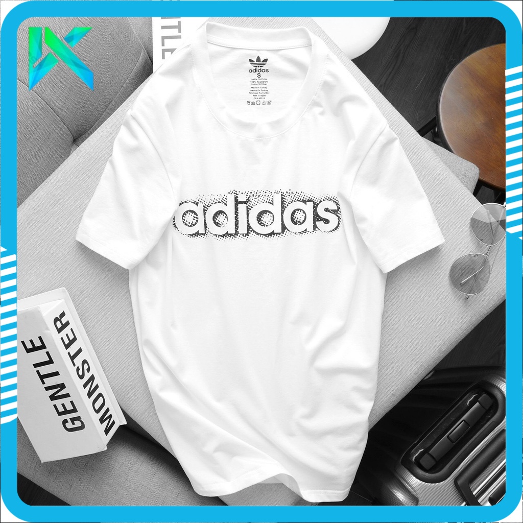 Áo Thun Nam Cổ Tròn Adidas Chữ In Ngang Chất Liệu Cotton Co Giãn Với Bề Mặt Vải Mềm Mại, Thấm Hút Mồ Hôi Tốt