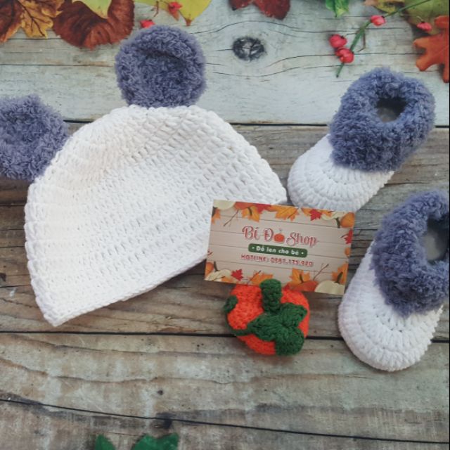 Set nón giày Gấu 🐻🐻 len handmade !!
