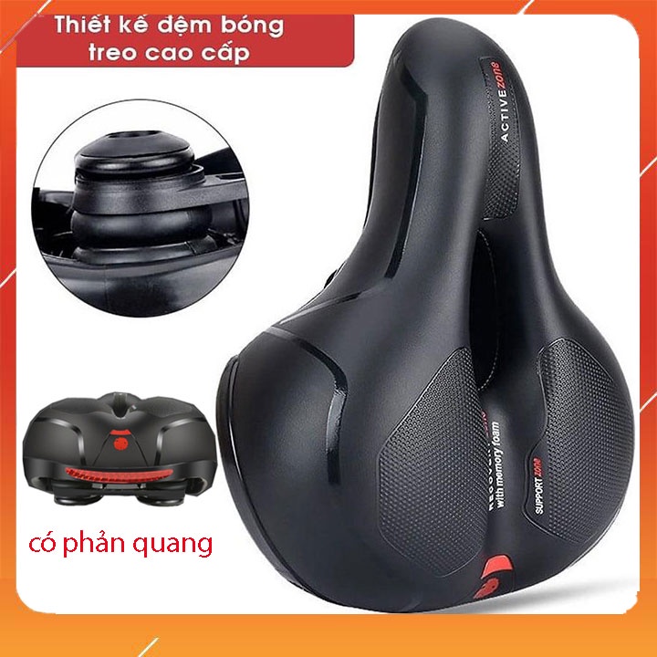 Yên xe đạp thể thao siêu êm chống nước, yên xe đạp Active thoáng khí có phản quang