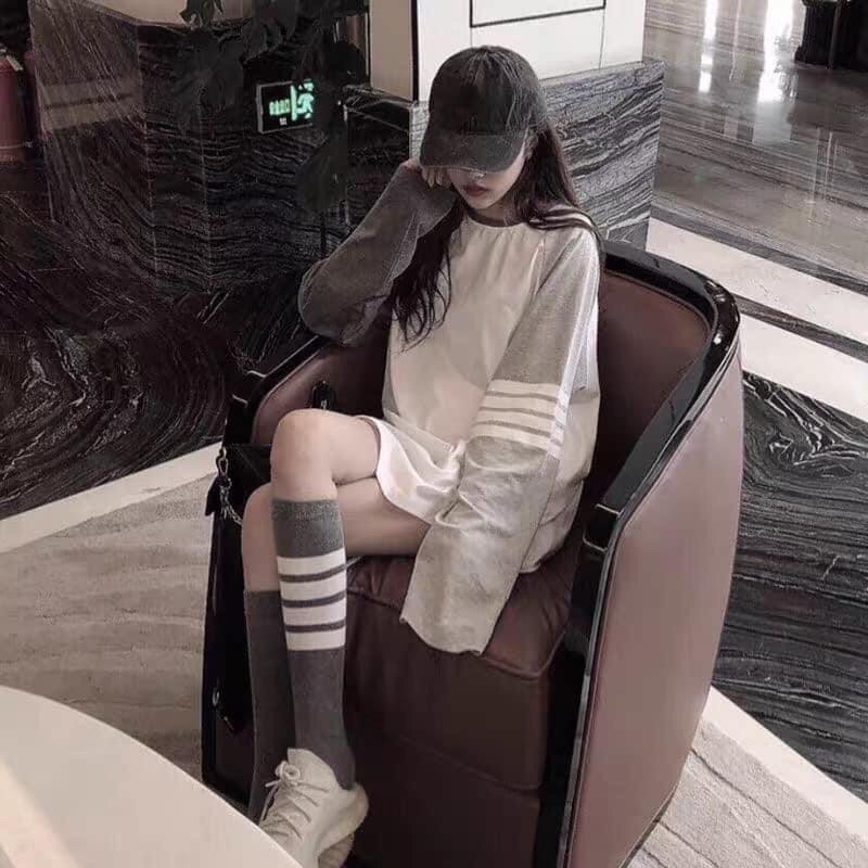 Áo thun dài tay TB kẻ 3 sọc ngang unisex