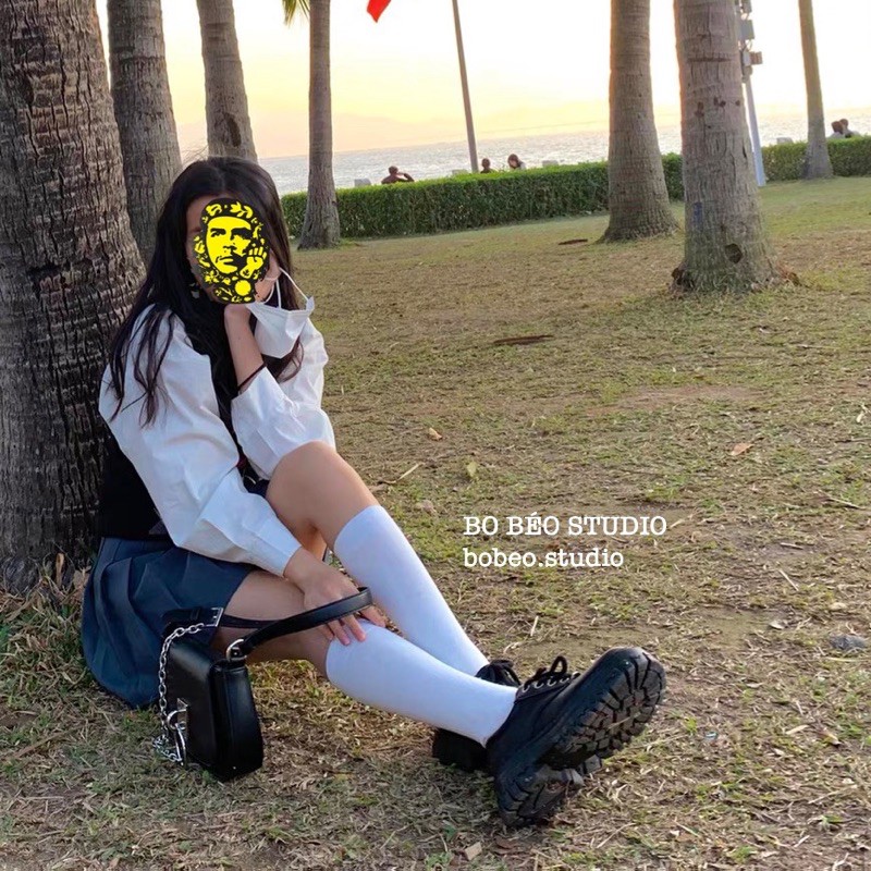 GIÀY ĐẾ BẰNG O2021 LEATHER PLATFORM OXFORD SHOES - GIÀY ULZZANG ĐẾ BẰNG MẪU MỚI 2021 ĐẾ CAO 4CMNA