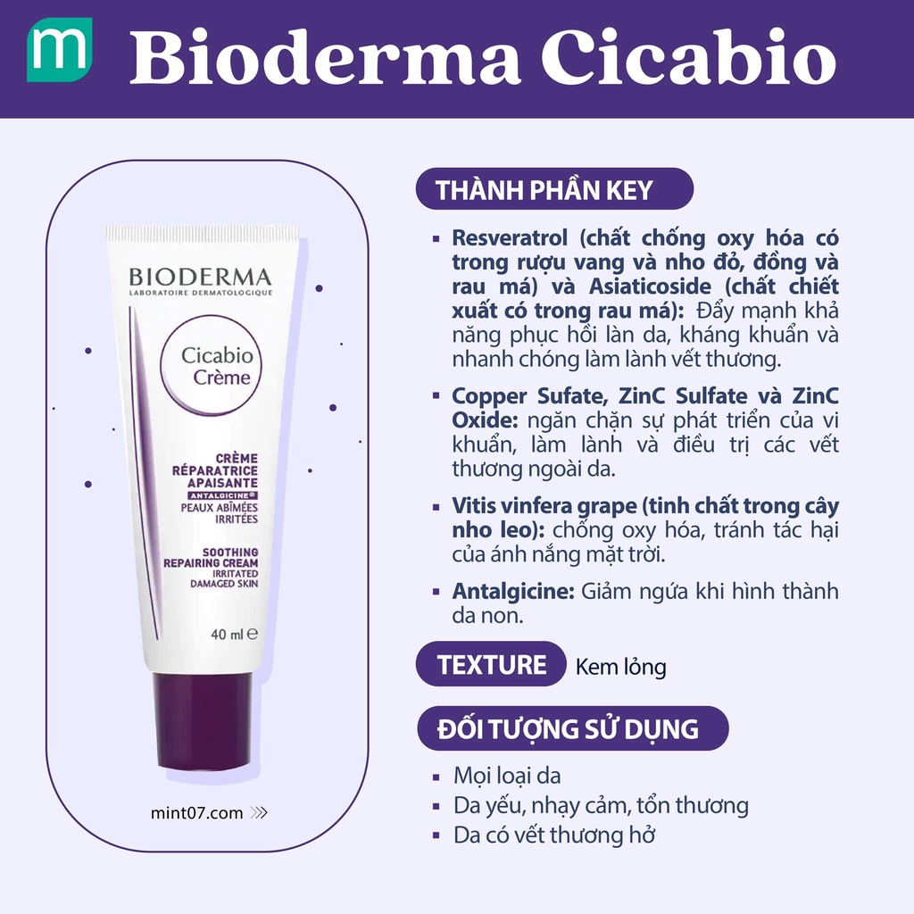 Kem Phục Hồi Da Bioderma Cicabio Cream