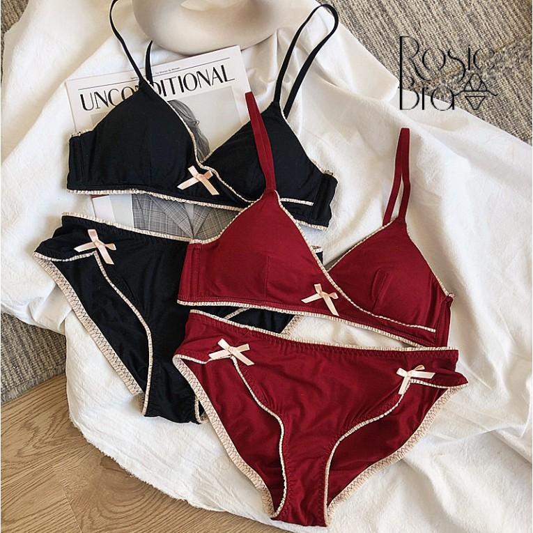 Bộ Đồ Lót Cotton Không Gọng Phong Cách Nhật Bản S291