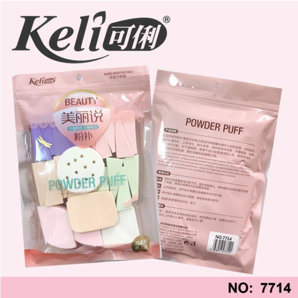 Set 15 cái bông phấn KELI Beauty 7714