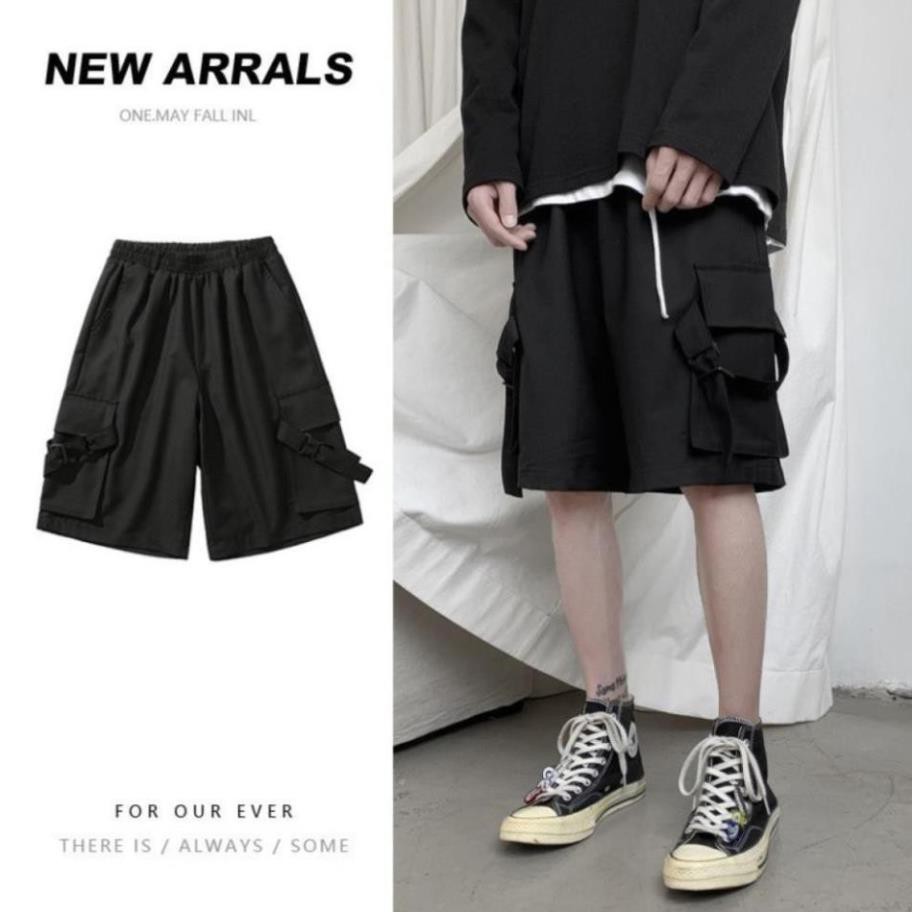 Quần Short Ngố Kaki Túi Hộp Unisex Dây Túi Nam Nữ Phong Cách Ulzzang Hàn Quốc Fanano Qsh4
