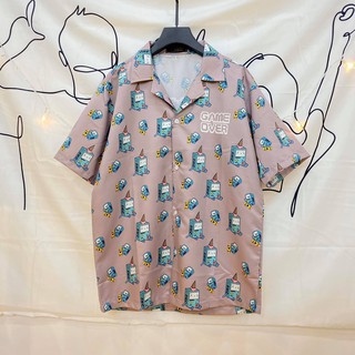 Áo Sơ mi hoạt hình BMO hình thật (form unisex)