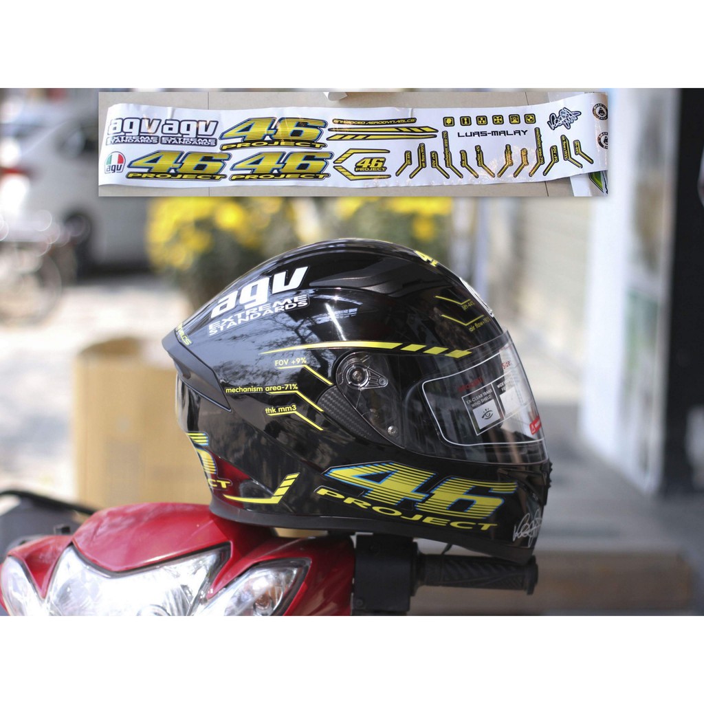 Tem decal dán mũ bảo hiểm Fullface AGV