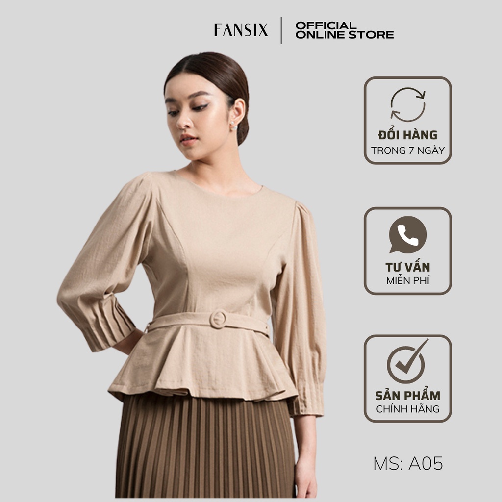 Áo sơ mi công sở nữ FANSIX - A05 vải Nano dày dặn, thấm hút tốt, chống nhăn, xù lông