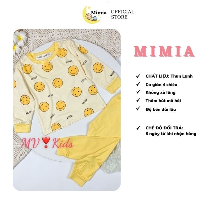 Bộ MINKY MOM Bé Trai Bé Gái 8-18kg Đồ Bộ Dài Tay Thu Đông Vải Thun Lạnh Thoáng Mát Hình Động Vật Cho Bé 0-5 Tuổi -MIMIA