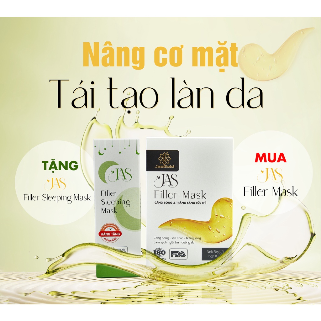 Mặt Nạ Filler JASGOLD Giữ Ẩm, Sạch Da, Trắng Sáng, Dịu Nhẹ, Hút Dầu Chiết Xuất Dâu Tằm, Cam Thảo