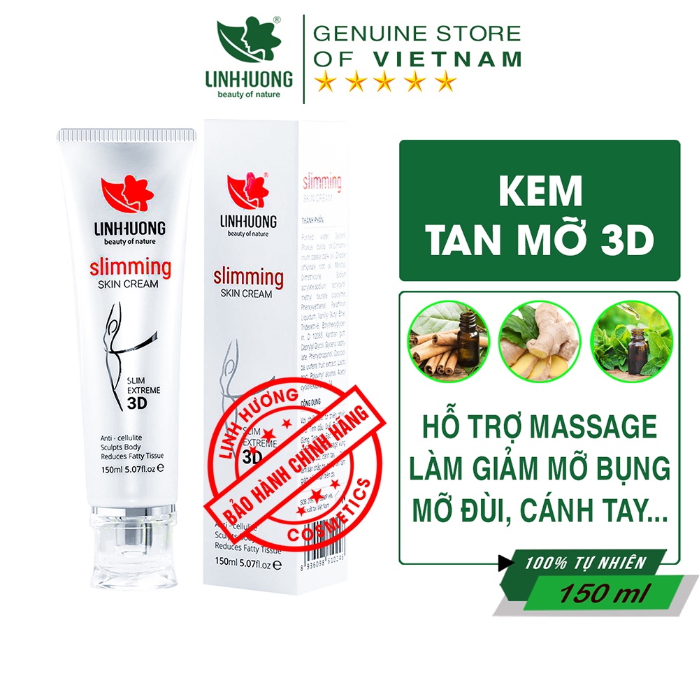 Kem tan mỡ Linh Hương Slimming Skin Cream hỗ trợ massage làm tan mỡ bụng, tan mỡ đùi và cánh tay dung tích 150ml