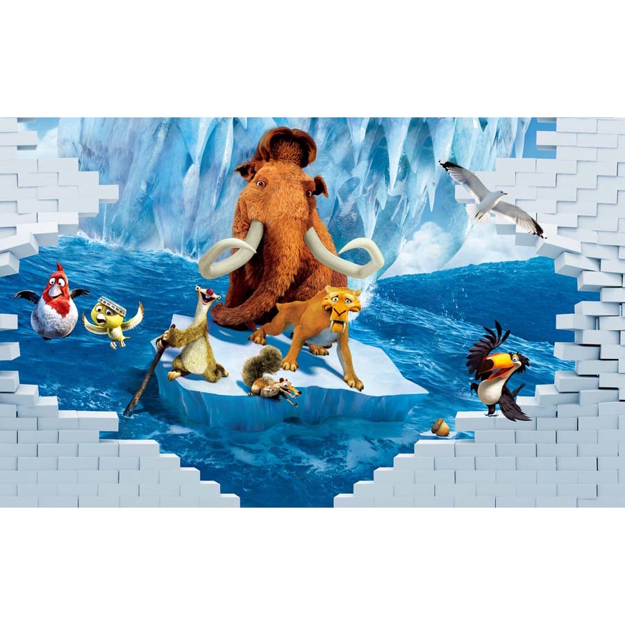 Tranh 3D Dán Tường Đại Dương Chèn Chữ Miễn Phí