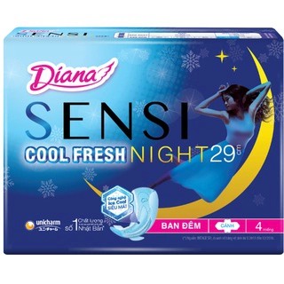 Băng Vệ Sinh Diana Ban Đêm Sensi Cool Fresh 29cm/ 35cm