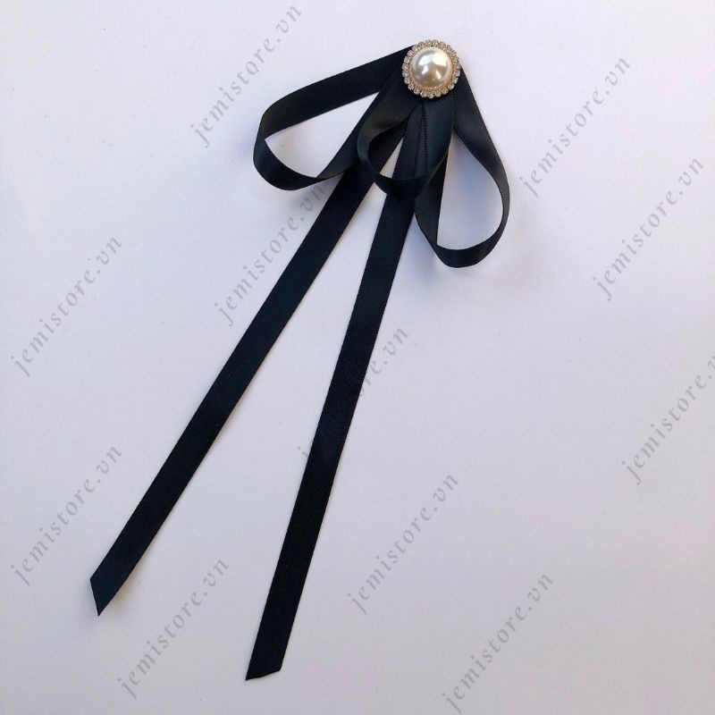 Tag nơ cài áo cao cấp, nơ cài cổ áo sơ mi, váy (hình thật)
