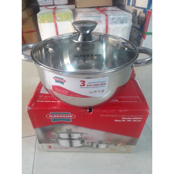 SHOP GIÁ SỈ NỒI IXO 3 ĐÁY SUNHOUSE 24 Cm