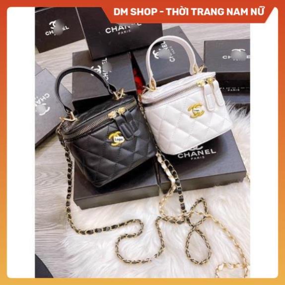 Túi xách đeo chéo da mềm mại cầm tay cốp mini đi chơi du lịch, Túi sách đen trắng kẻ caro dây xích siêu xinh putin shop