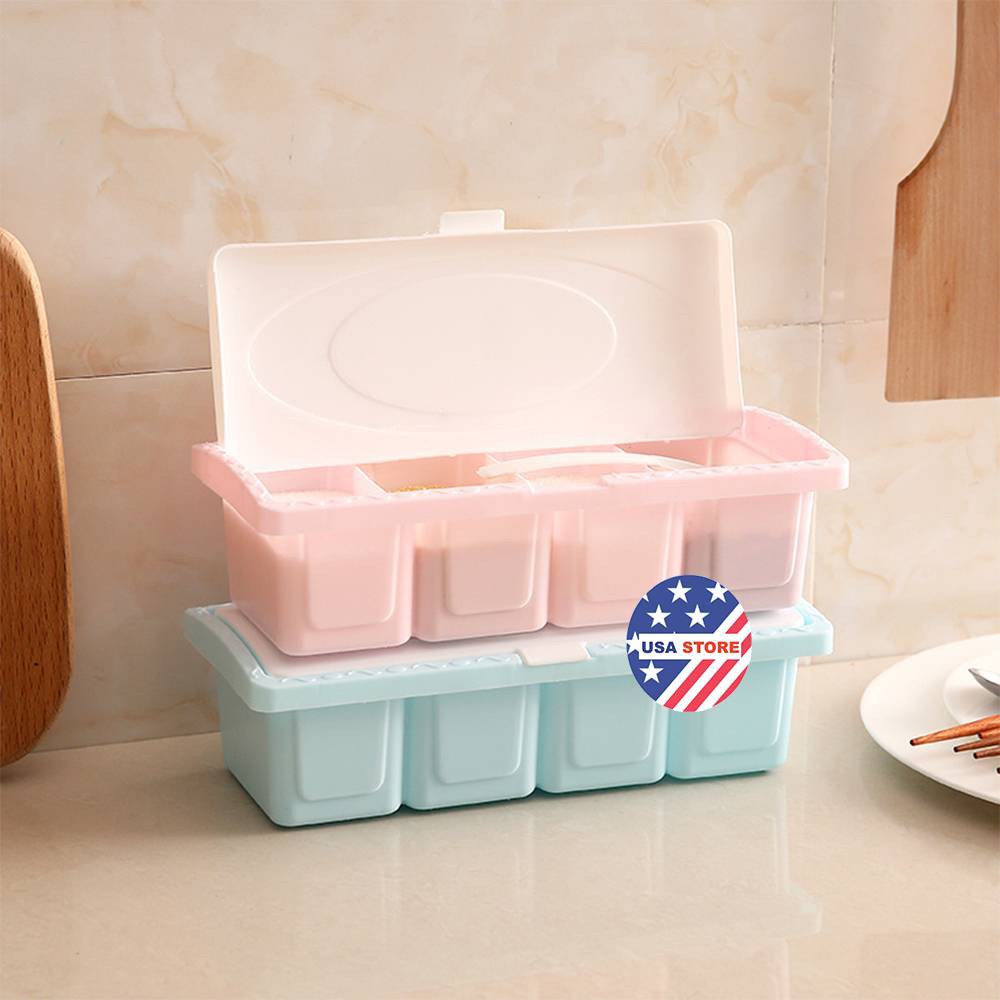 Đựng Gia Vị 4 Ngăn T4 (Kiểu Chữ Nhật Ngang) | BigBuy360 - bigbuy360.vn