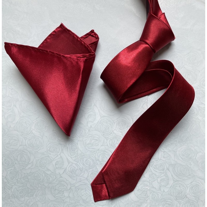 Set Cà vạt bản nhỏ và Khăn áo vest