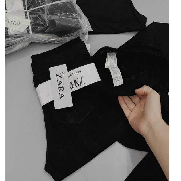 Quần Legging nữ dài cạp cao ôm dáng có túi vải cotton dày dặn màu đen bigsize Quần Legging đen Hàn Nâng Mông Gen Bụng