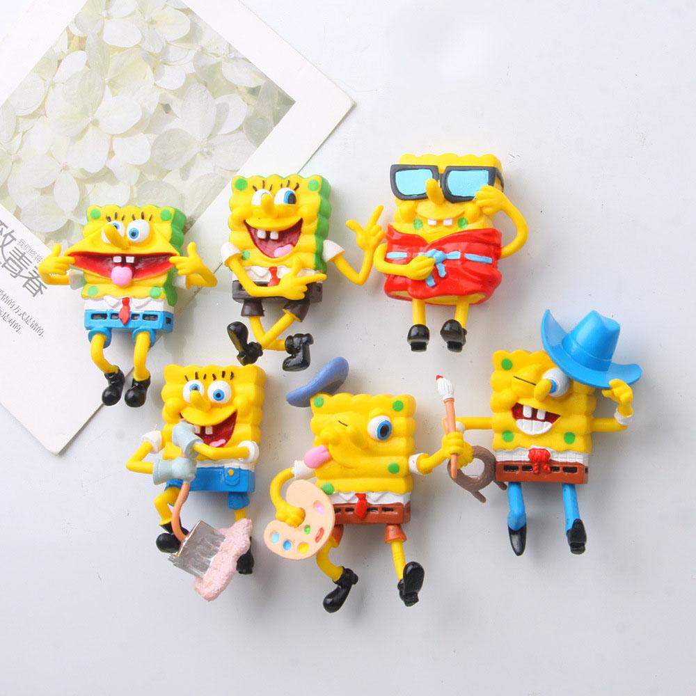 Set 6 Mô Hình Nhân Vật Phim Hoạt Hình SpongeBob Bằng PVC