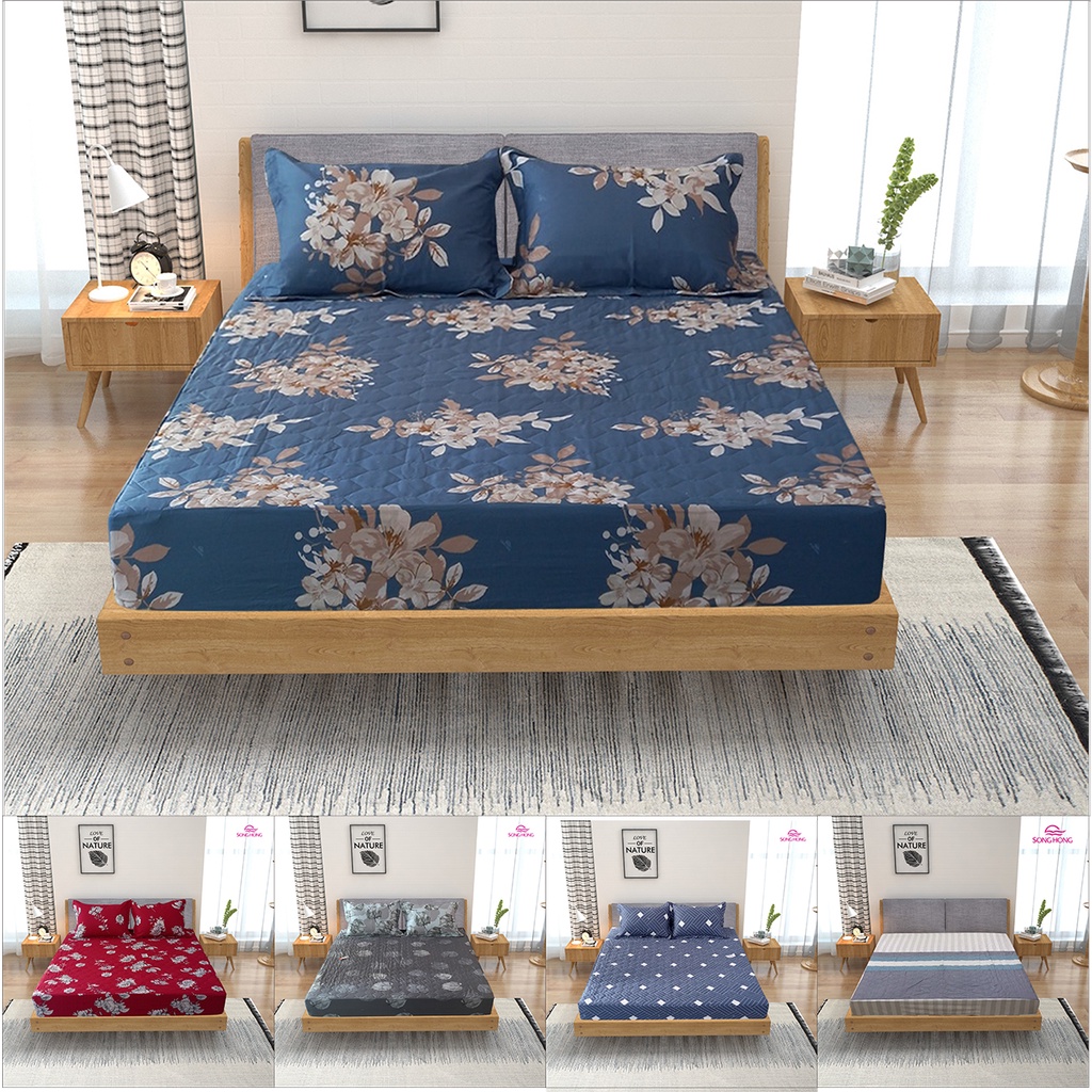 Bộ ga chun  1.2mx2m- Chất cotton - Sông Hồng chính hãng.