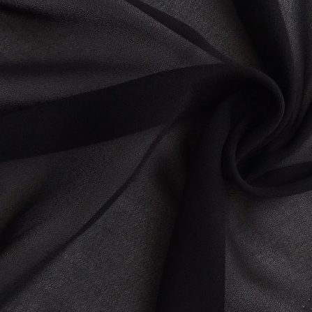 Vải Voan Chiffon Đen Khổ 1m48 - Giãn Ít, Mỏng Nhẹ - Làm Lót, May Đầm, Váy Cần Lót,Tập May